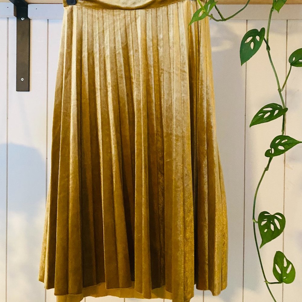 Gold Pleated Skirt